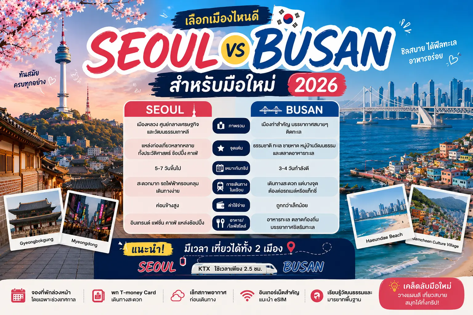 Seoul vs Busan มือใหม่ควรไปที่ไหน